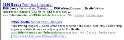 9th place ranking with '1966 beetle wiring' search.