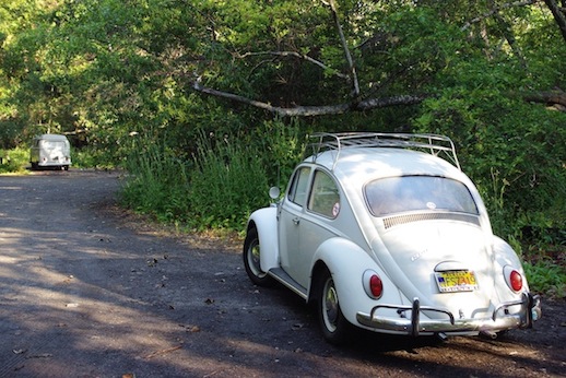 Here's a photo of my Beetle at Big Sur State Park on the drive north (notice the nice bus in the background).